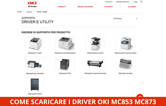 scaricare i driver OKI MC853 e MC873