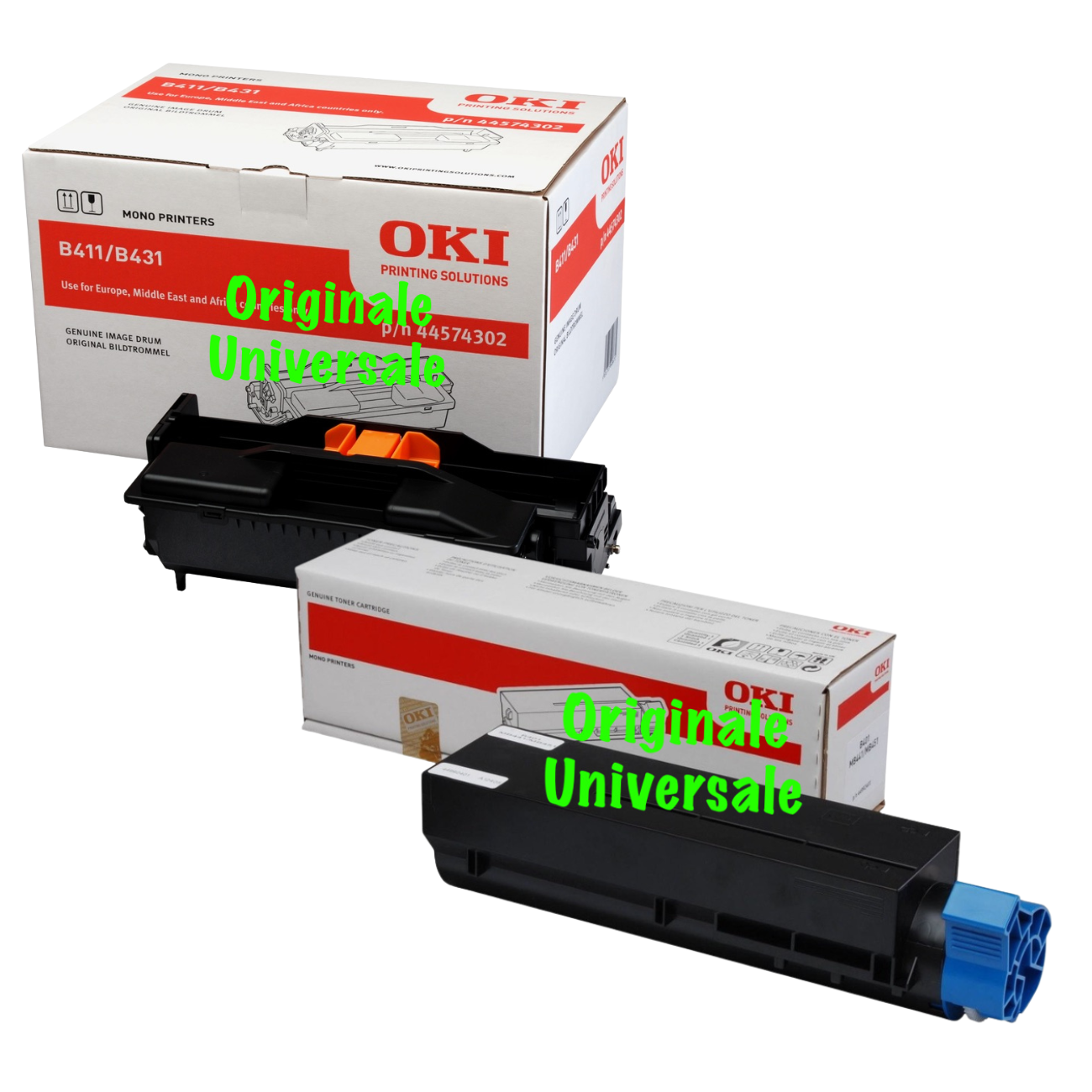 Bundle Tamburo + Toner  OKI Mono per B412 B432 B492 MB562 B411 B431 MB461 MB471 MB491 - Originale-Universale™
