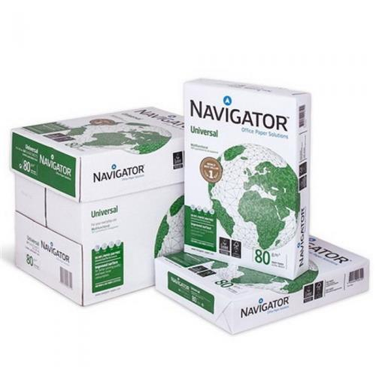 Carta Navigator Bianca - formato A4, 80 grammi, risma da 500 fogli – Top Quality ed eccellente luminosità certificata ECF, ECOLABEL, ISO9706,