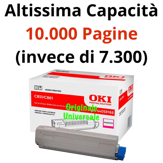 OKI Original-Universal™ Toner for MC851 MC861 7,300 A4 Pages - Magenta - 44059166