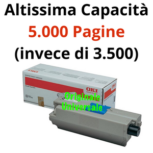 Toner OKI Originale-Universale™ per C332 MC363 da 5.000 Pagine A4 - Nero - Sostituisce 46508716 e 46508712