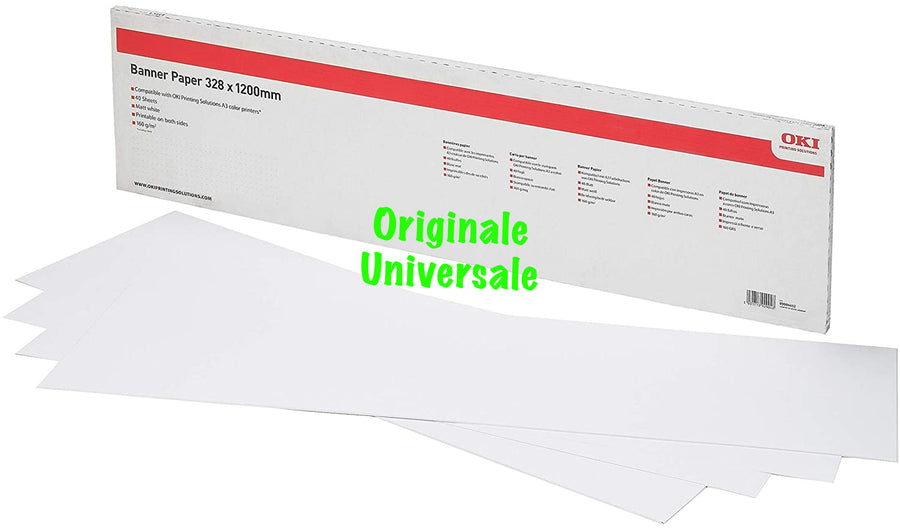 Supporti-Originale-Universale™ -OKI-per-Banner SRA3 32,8x120 120g mq-Bianco-100 fogli-9004552