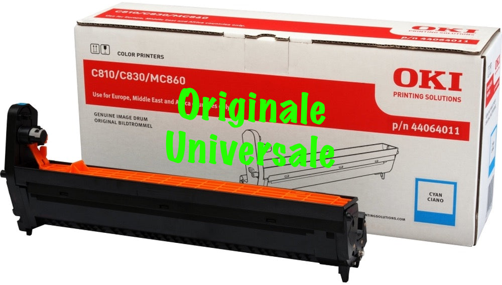 Tamburo-Originale-Universale™ -OKI-per-C810 C830 MC860 MC851 MC861 C801 C821-Ciano-20.000 Pagine-44064011
