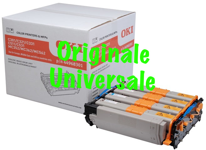 Tamburo-Originale-Universale™ -OKI-per-C301 C321 C511 C332 C531 MC332 MC342 MC352 MC362 MC363 MC562-4 Colori-20.000 Pagine-44968301