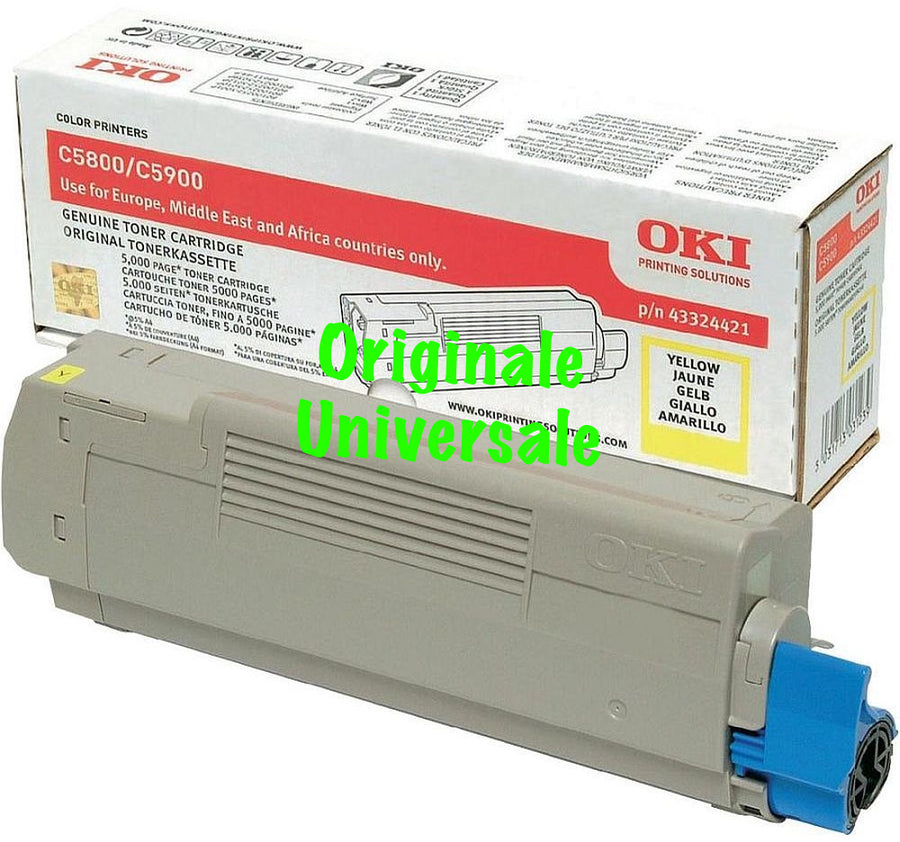 Toner-Originale-Universale™ -OKI-per-C5800 C5900 C5550-Giallo-5.000 Pagine-43324421