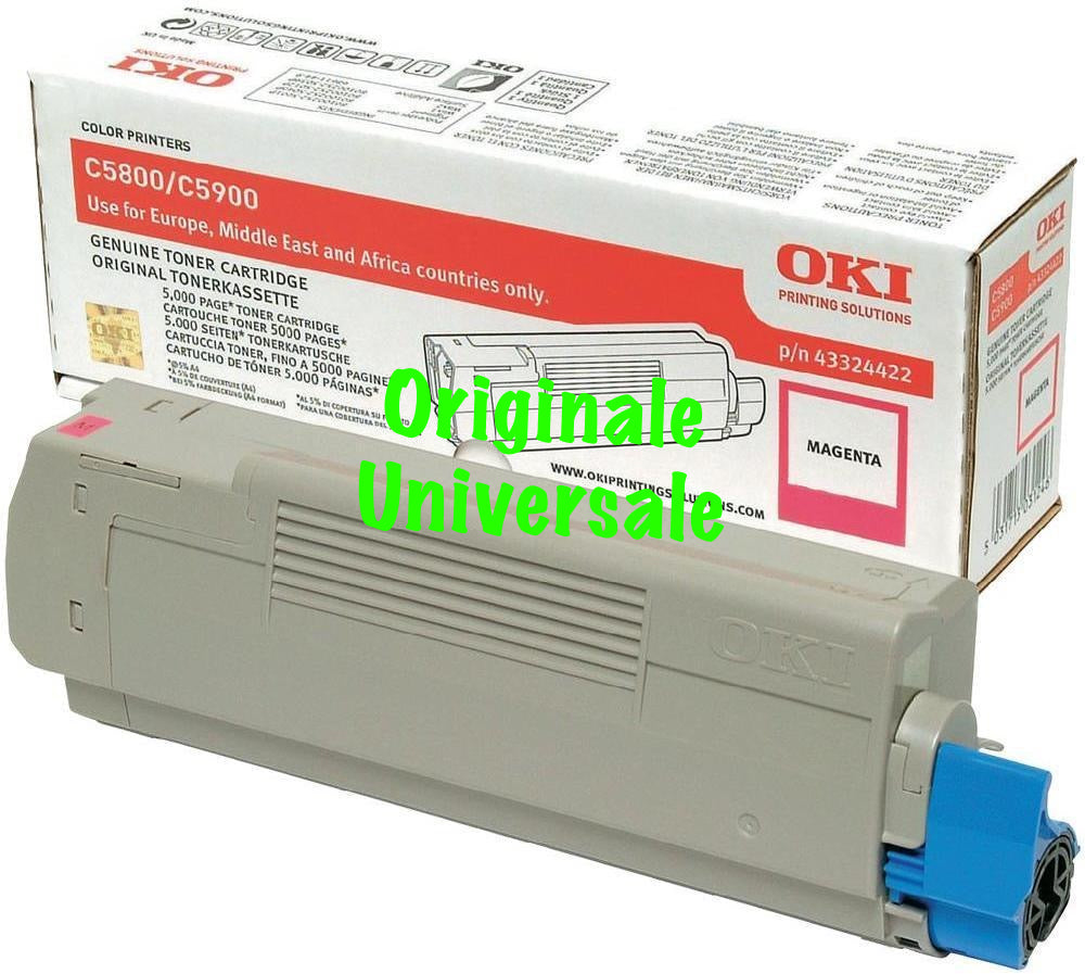 Toner-Originale-Universale™ -OKI-per-C5800 C5900 C5550-Magenta-5.000 Pagine-43324422