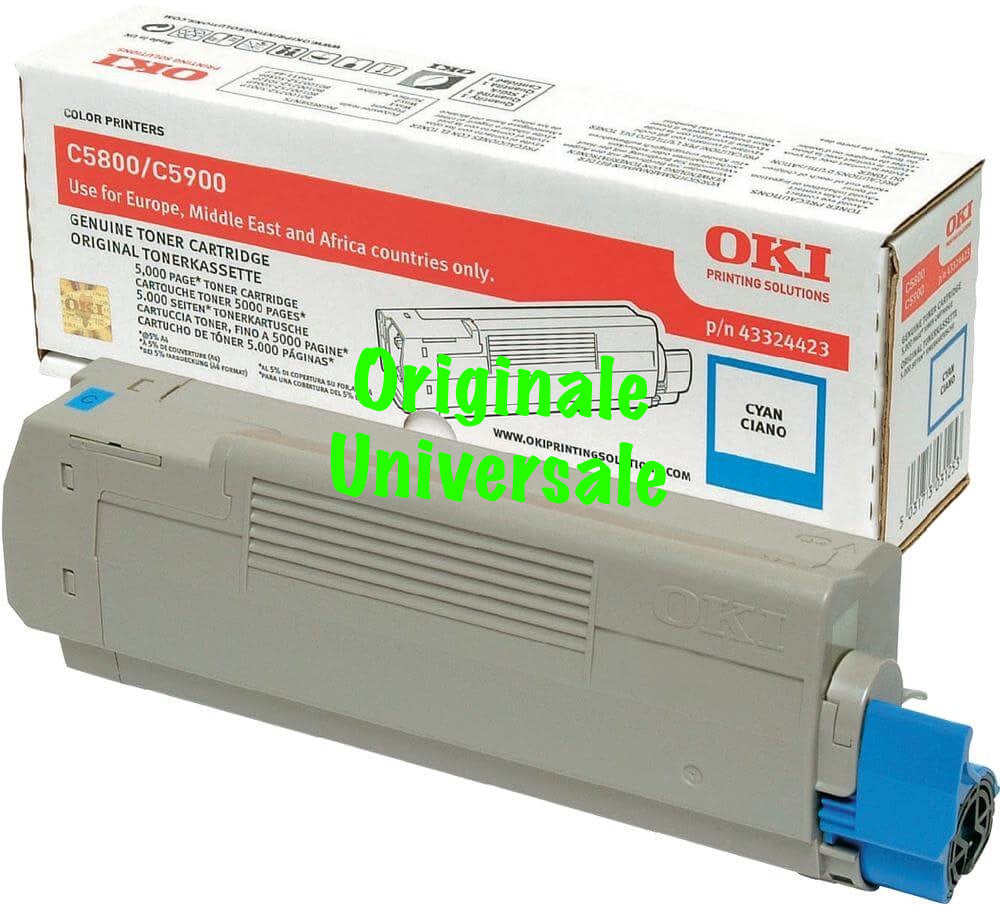 Toner-Originale-Universale™ -OKI-per-C5800 C5900 C5550-Ciano-5.000 Pagine-43324423