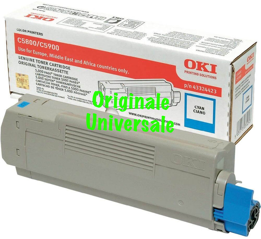 Toner-Originale-Universale™ -OKI-per-C5800 C5900 C5550-Ciano-5.000 Pagine-43324423