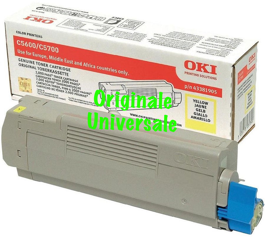 Toner-Originale-Universale™ -OKI-per-C5600 C5700-Giallo-2.000 Pagine-43381905