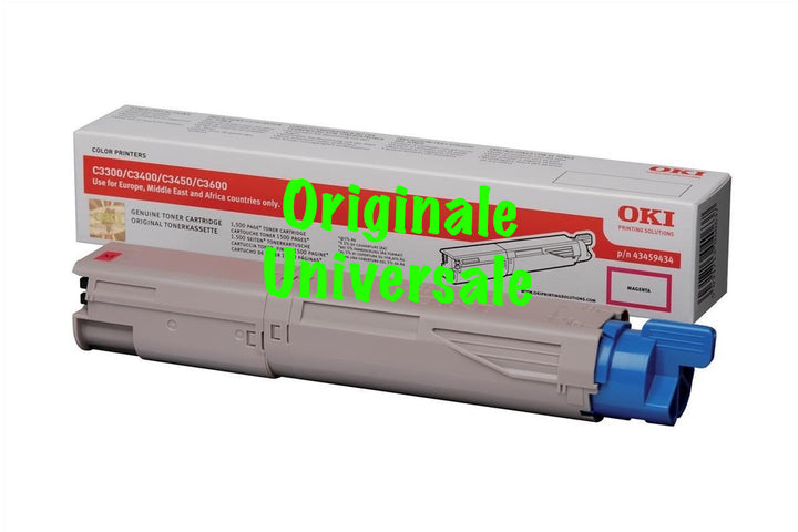 Toner-Originale-Universale™ -OKI-per-C3300 C3400 C3450 C3600-Magenta-1.500 Pagine-43459434