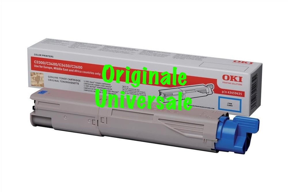Toner-Originale-Universale™ -OKI-per-C3300 C3400 C3450 C3600-Ciano-1.500 Pagine-43459435
