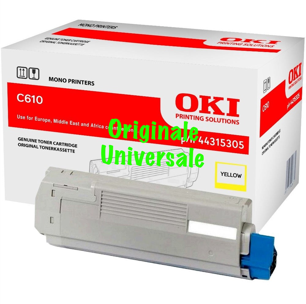 Toner OKI Originale-Universale™ per C610 da 6.000 Pagine A4 - Giallo - 44315305