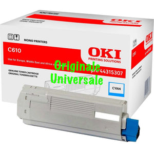 Toner OKI Originale-Universale™ per C610 da 6.000 Pagine A4 - Ciano - 44315307