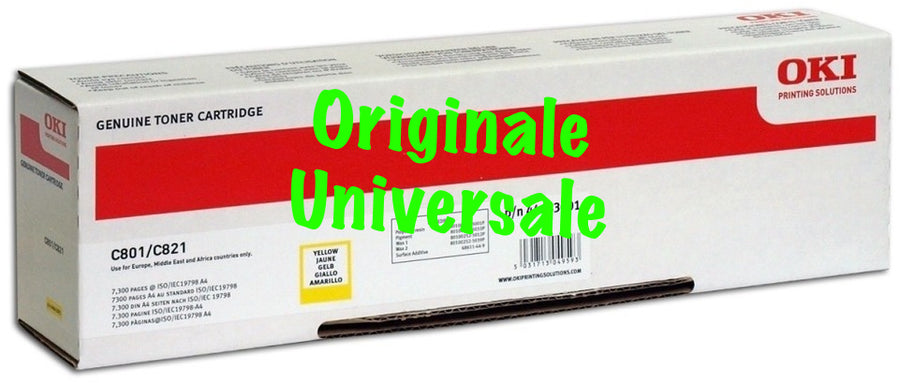 Toner-Originale-Universale™ -OKI-per-C801 C821-Giallo-7.300 Pagine-44643001