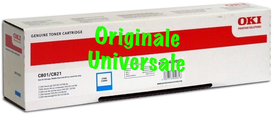 Toner-Originale-Universale™ -OKI-per-C801 C821-Ciano-7.300 Pagine-44643003