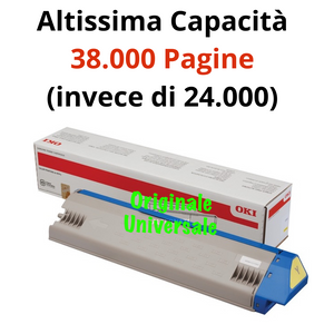 Toner OKI Originale-Universale™ per C911 C931 da 38.000 Pagine A4 (invece di 24.000) - Giallo - 45536413