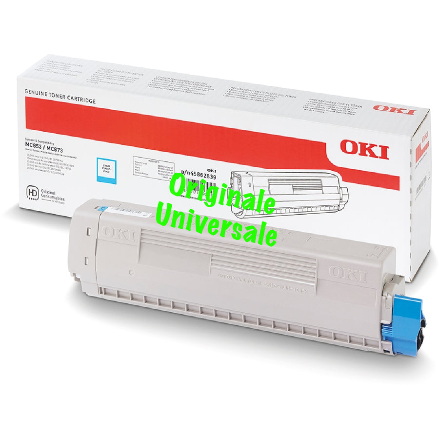 Toner-Originale-Universale™ -OKI-per-MC853 MC873 MC863 MC883-Ciano-7.300 Pagine-45862839