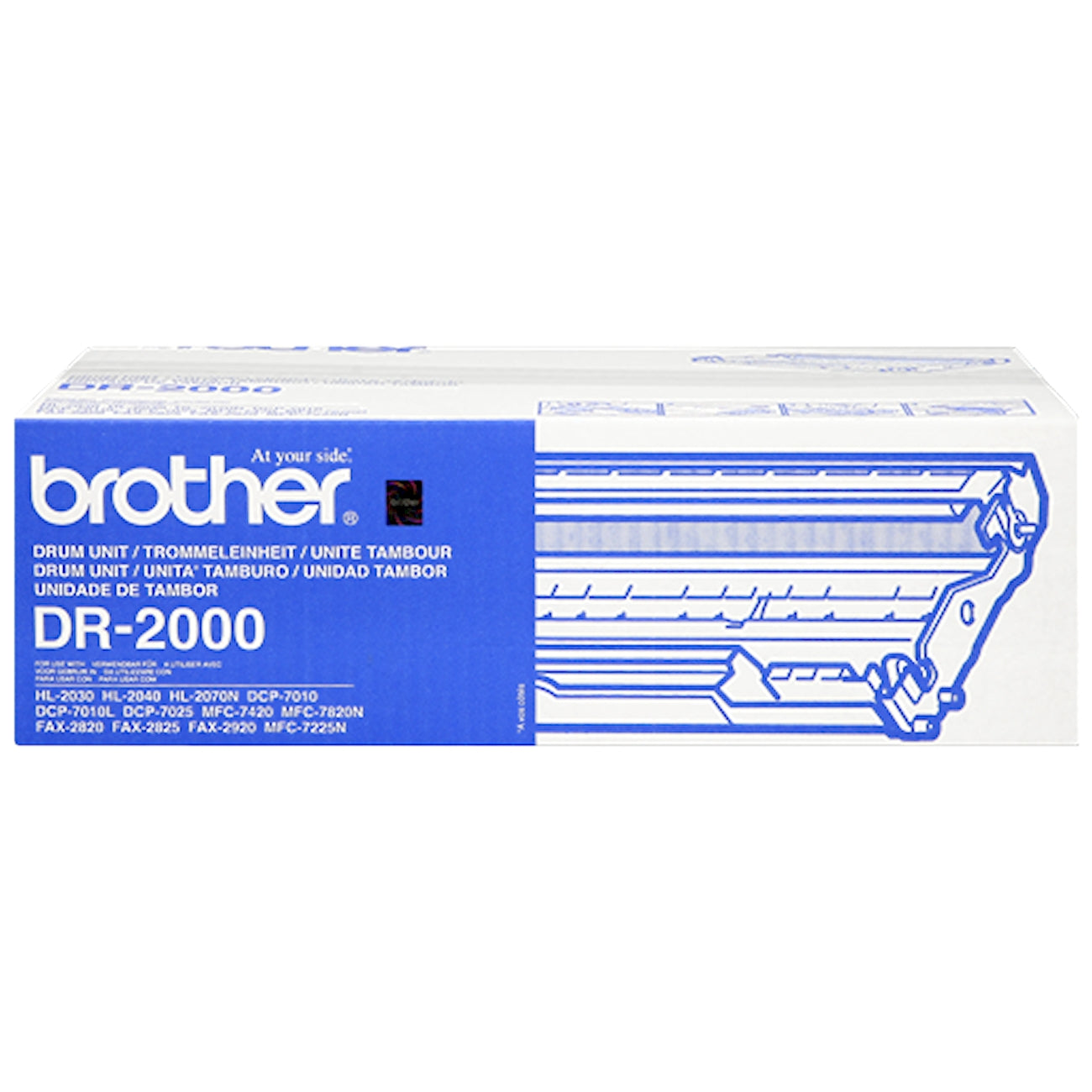 Tamburo Brother DR-2000   - Originale - Nero da 12.000 pagine per Brother DCP-7010, DCP-7010L, FAX-2820, HL-2030, FAX-2920, DCP-7025, HL-2040, HL-2070N