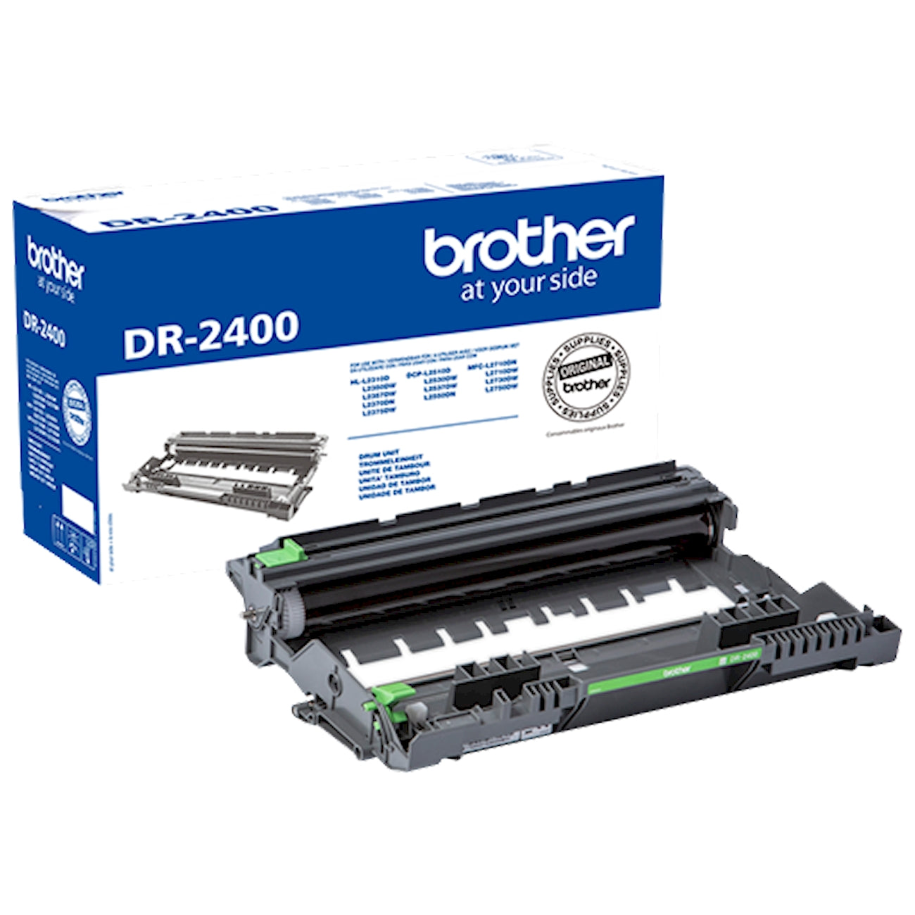 Tamburo Brother DR-2400   - Originale - Nero da 12.000 pagine per Brother HL-L2310D, HL-L2350DW, HL-L2357DW, HL-L2370DN, HL-L2375DW, DCP-L2510D, DCP-L2530DW, DCP-L2537DW