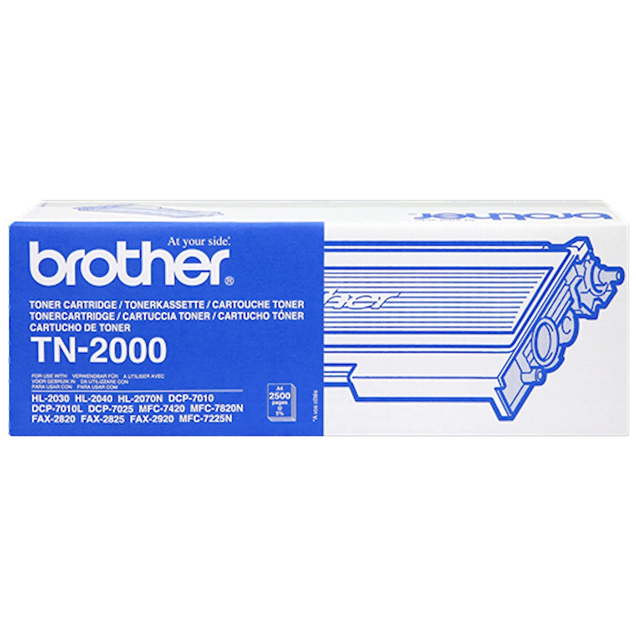Toner Brother TN-2000   - Originale - Nero da 2.500 pagine per HL-2020, HL-2030, HL-2040, HL-2050, HL-2070, MFC-7220, MFC-7420, MFC-7820, DCP-7010, DCP-7025, FAX-2820, FAX-2920