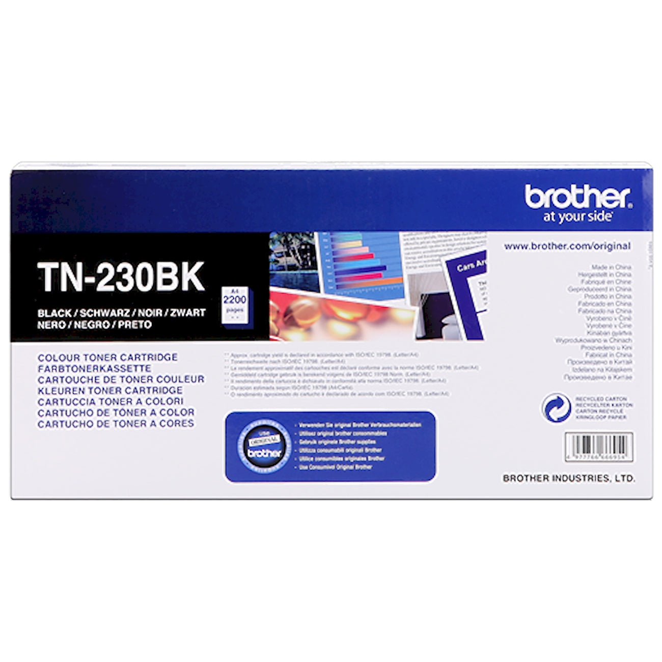 Toner Brother TN-230BK   - Originale - Nero da 2.200 pagine per Brother HL-3040CN, HL-3070CW, DCP-9010CN, MFC-9120CN, MFC-9320CW