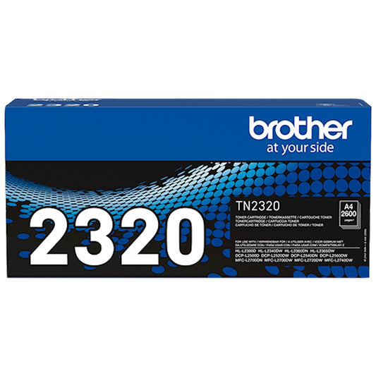 Toner Brother TN-2320   - Originale - Nero da 2.600 pagine per Brother HL-L2300D, HL-L2340DW, HL-L2360DN, HL-L2365DW, DCP-L2500D, DCP-L2520DW, DCP-L2540DN, MFC-L2700DW, MFC-L2720DW, MFC-L2740DW
