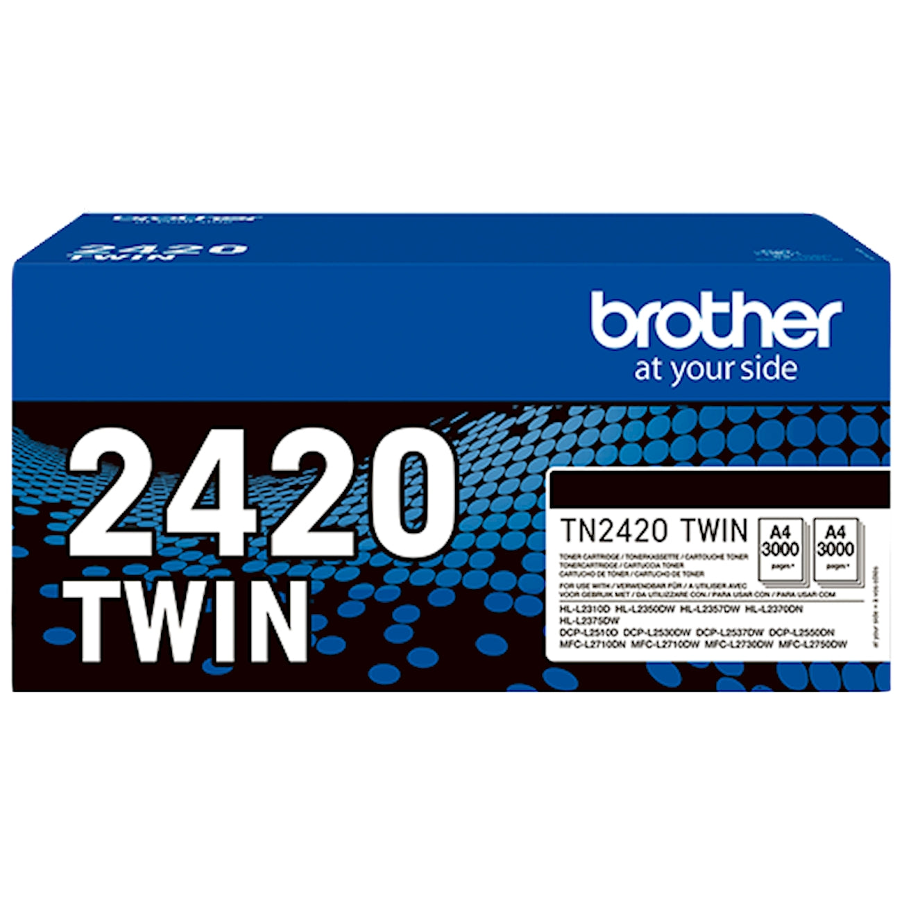 Toner Brother TN-2420TWIN   - Originale - Nero da 3.000 pagine per Brother DCP-L2510D, DCP-L2530DW, DCP-L2550DN, HL-L2310D, HL-L2350DW, HL-L2370DN, HL-L2375DW, MFC-L2710DW, MFC-L2720DW