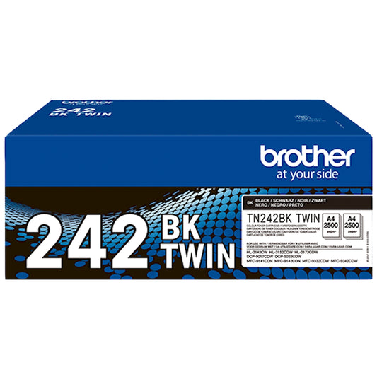 Toner Brother TN-242BKTWIN   - Originale - Nero da 2.500 pagine per Brother DCP-9017CDW, DCP-9022CDW, HL-3142CW, HL-3150CDW, HL-3172CDW, MFC-9142CDN