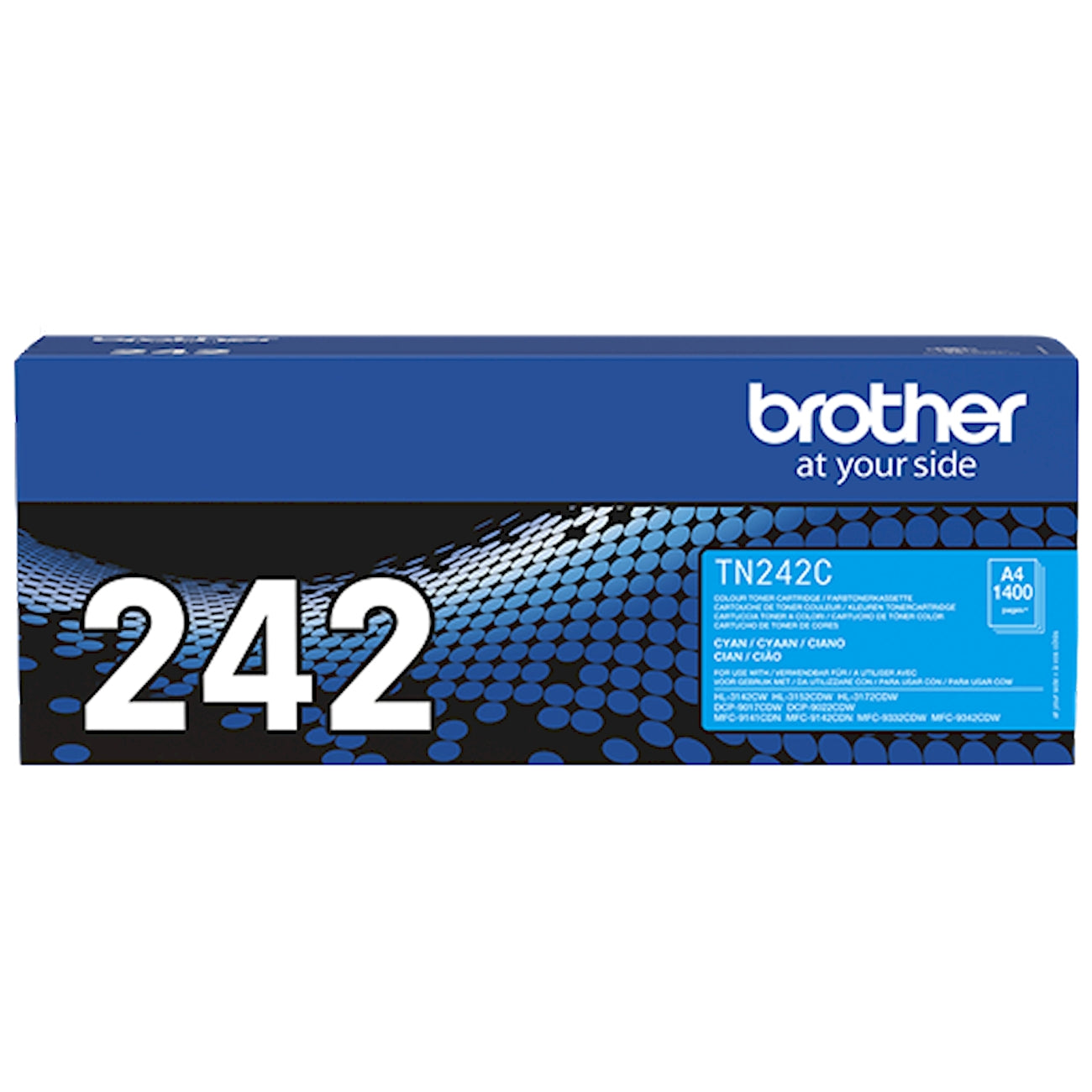 Toner Brother TN-242C   - Originale - Ciano da 1.400 pagine per Brother DCP-9017CDW, DCP-9022CDW, HL-3142CW, HL-3152CDW, HL-3172CDW, MFC-9142CDN