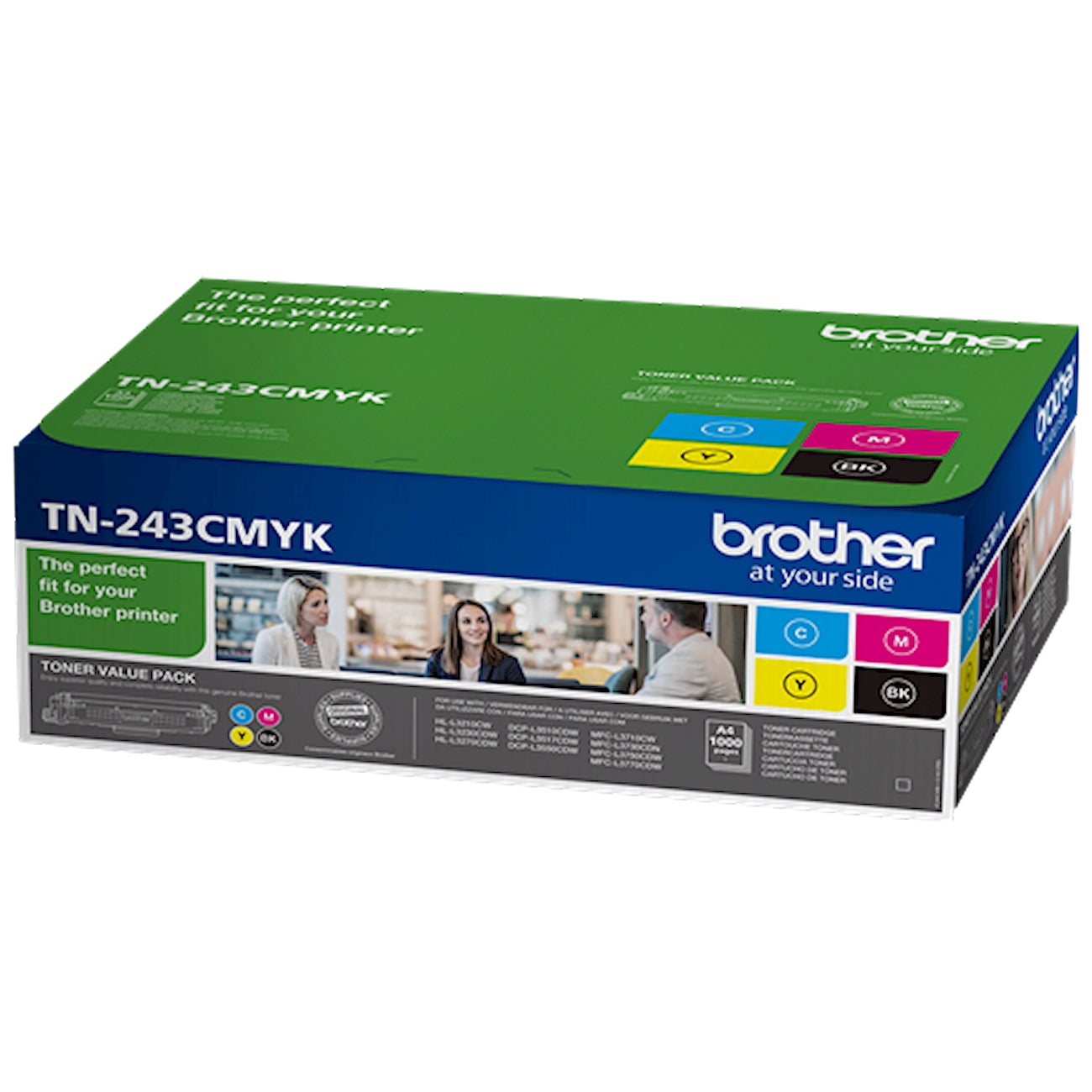 Toner Brother TN-243CMYK   - Originale - Quadricomia da 1.000 pagine per Brother DCP-L3510CDW, DCP-L3550CDW, HL-L3210CW, HL-L3230CDW, HL-L3270CDW, MFC-L3730CDN, MFC-L3750CDW