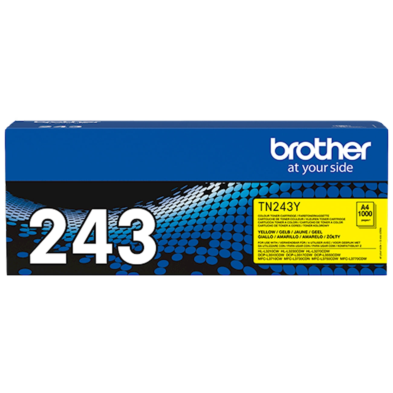 Toner Brother TN-243Y   - Originale - Giallo da 1.000 pagine per Brother DCP-L3510CDW, DCP-L3550CDW, HL-L3210CW, HL-L3230CDW, HL-L3270CDW, MFC-L3730CDN, MFC-L3750CDW