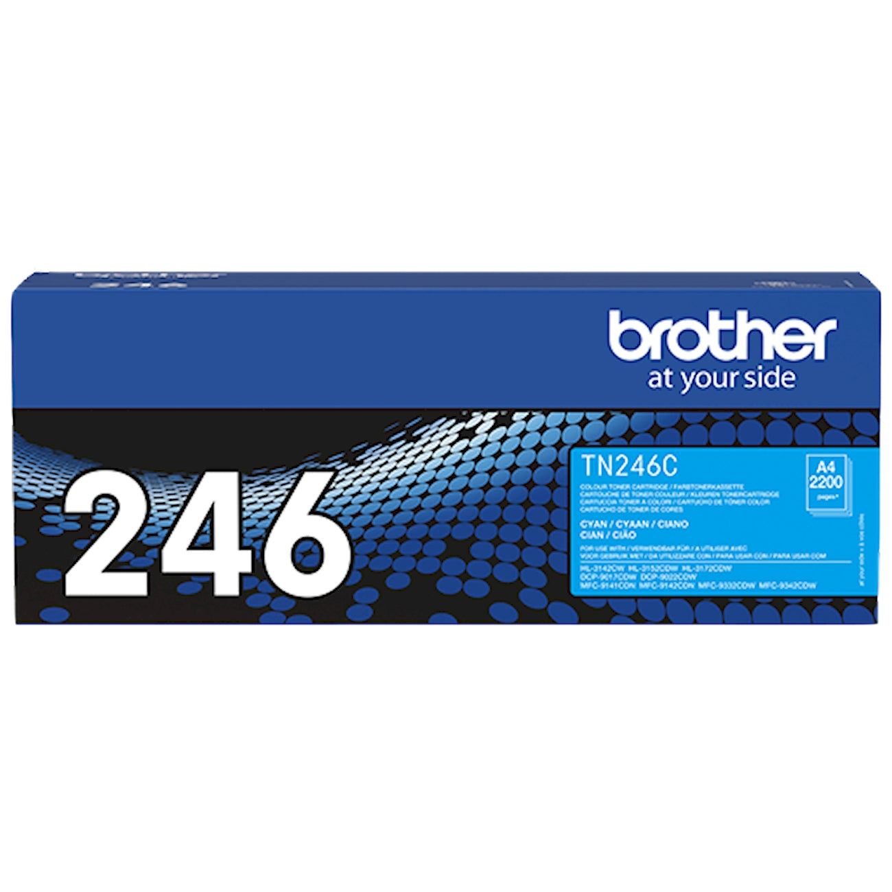 Toner Brother TN-246C   - Originale - Ciano da 2.200 pagine per Brother DCP-9015CDW, DCP-9017CDW, DCP-9022CDW, HL-3142CW, HL-3152CDW, MFC-9140CDN