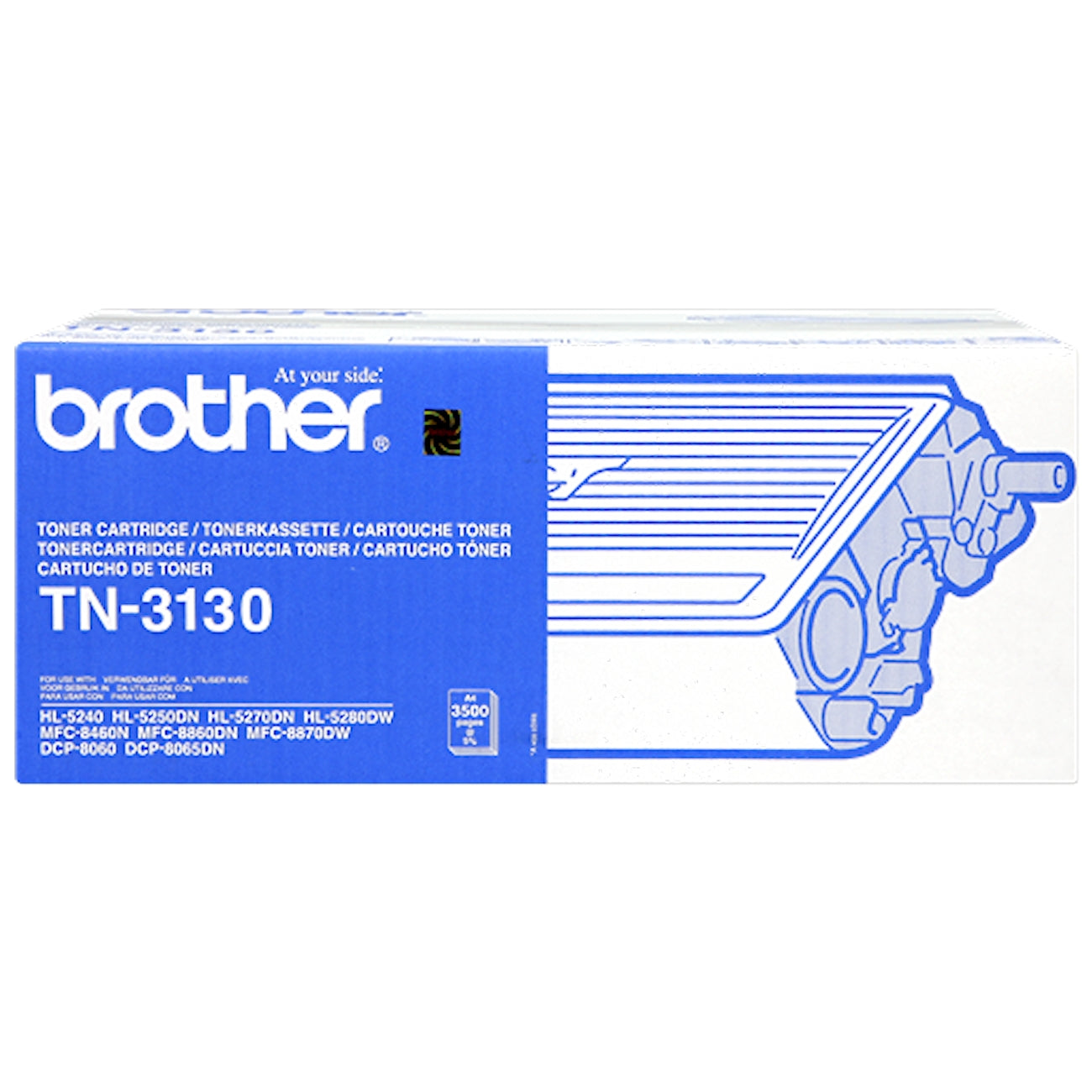 Toner Brother TN-3130   - Originale - Nero da 3.500 pagine per HL-3145, HL-5240, HL-5250DN, HL-5270DN, HL-5280DW, MFC-8460DN, MFC-8670DN, MFC-8860DN, MFC-8870DW, DCP-8060, DCP-8065DN