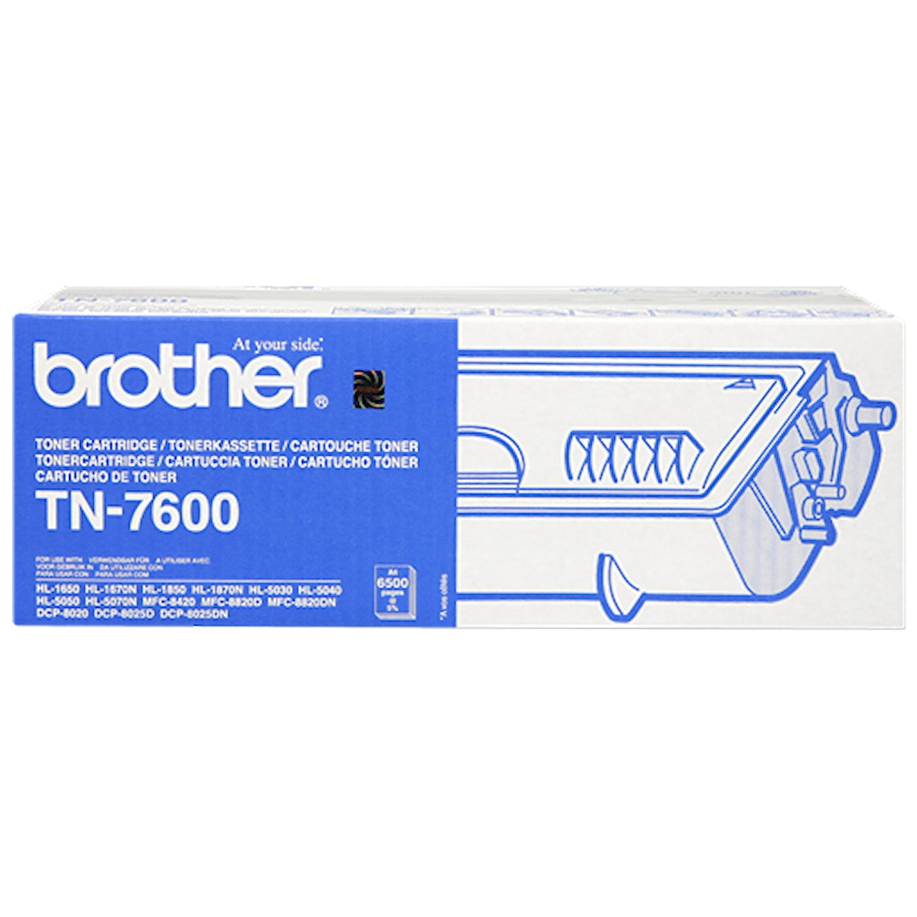 Toner Brother TN-7600   - Originale - Nero da 6.500 pagine per HL-1600, HL-1630, HL-1640, HL-1650, HL-1670, HL-1850, HL-1870N, HL-5030, HL-5040, HL-5050, HL-5070N, MFC-8420, MFC-8820D, DCP-8020, DCP-8025D