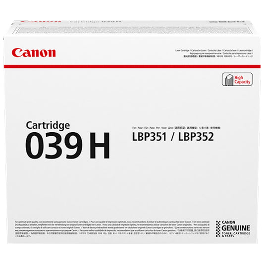 Toner Canon 039h 0288C001  - Originale - Nero da 25.000 pagine per i-SENSYS LBP351, i-SENSYS LBP352, imageCLASS LBP351, imageCLASS LBP352