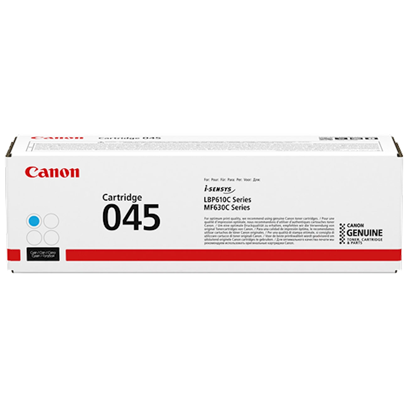 Toner Canon 045c 1241C002  - Originale - Ciano da 1.300 pagine per i-SENSYS LBP611, LBP612, LBP613, MF631, MF632, MF633, MF634, MF635, imageCLASS MF632