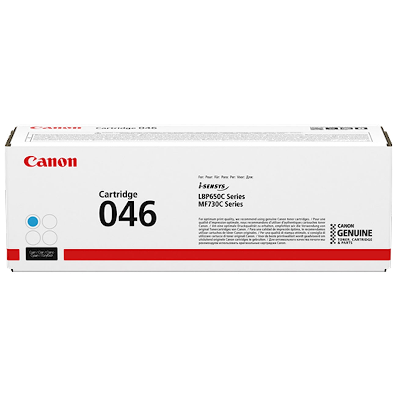 Toner Canon 046c 1249C002  - Originale - Ciano da 2.300 pagine per i-SENSYS LBP653, LBP654, MF731, MF732, MF733, MF734, MF735, imageCLASS LBP654