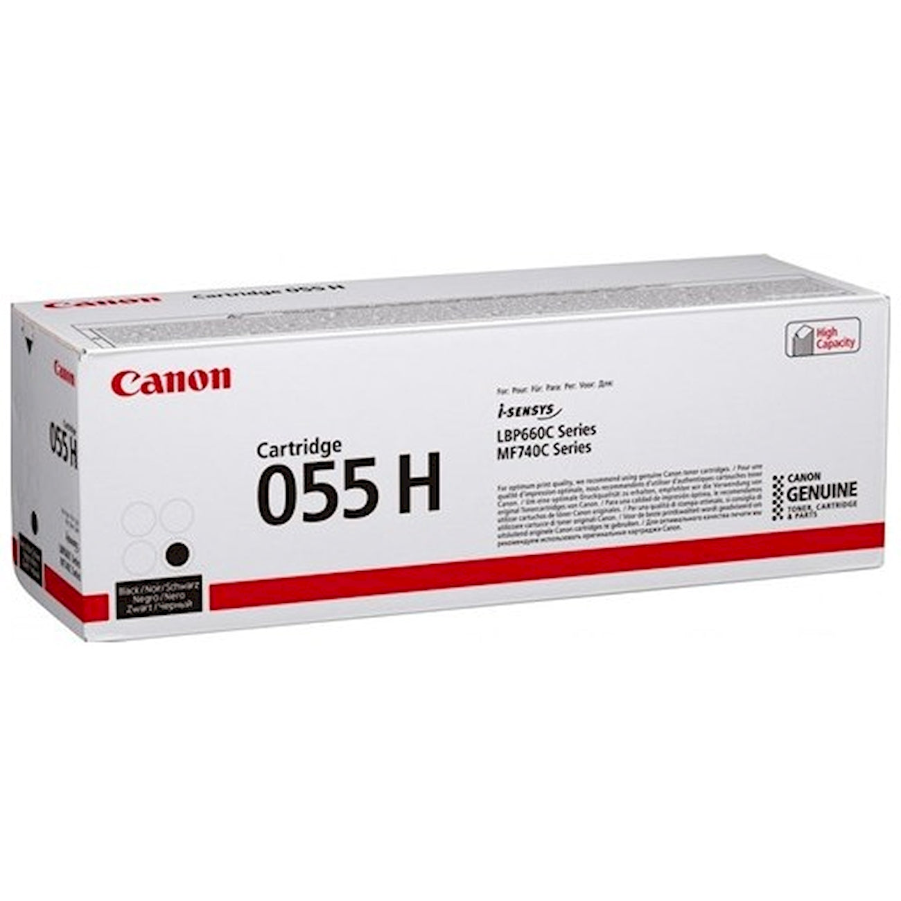 Toner Canon 055hbk 3020C004  - Originale - Nero da 7.600 pagine per Canon imageCLASS LBP660C, LBP664Cdw, MF740C, MF741Cdw, MF743Cdw, MF745Cdw, MF746Cdw