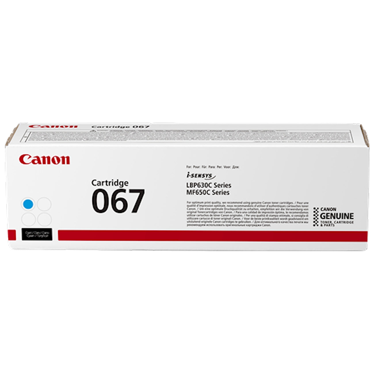 Toner Canon 067 c 5101C002  - Originale - Ciano da 1.250 pagine per i-SENSYS LBP631, LBP633, MF651, MF655, MF657