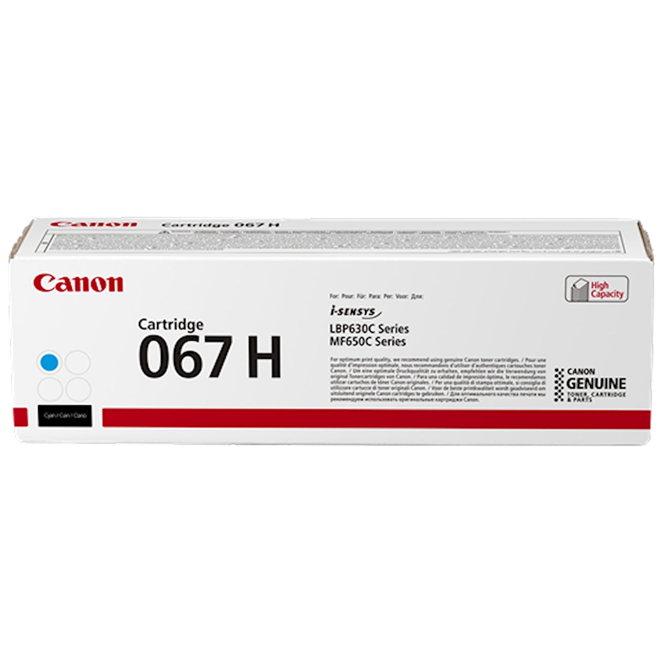 Toner Canon 067 hc 5105C002  - Originale - Ciano da 2.350 pagine per i-SENSYS LBP631, LBP633, i-SENSYS MF651, MF655, MF657, imageCLASS LBP632, MF652, MF653, MF654, MF656