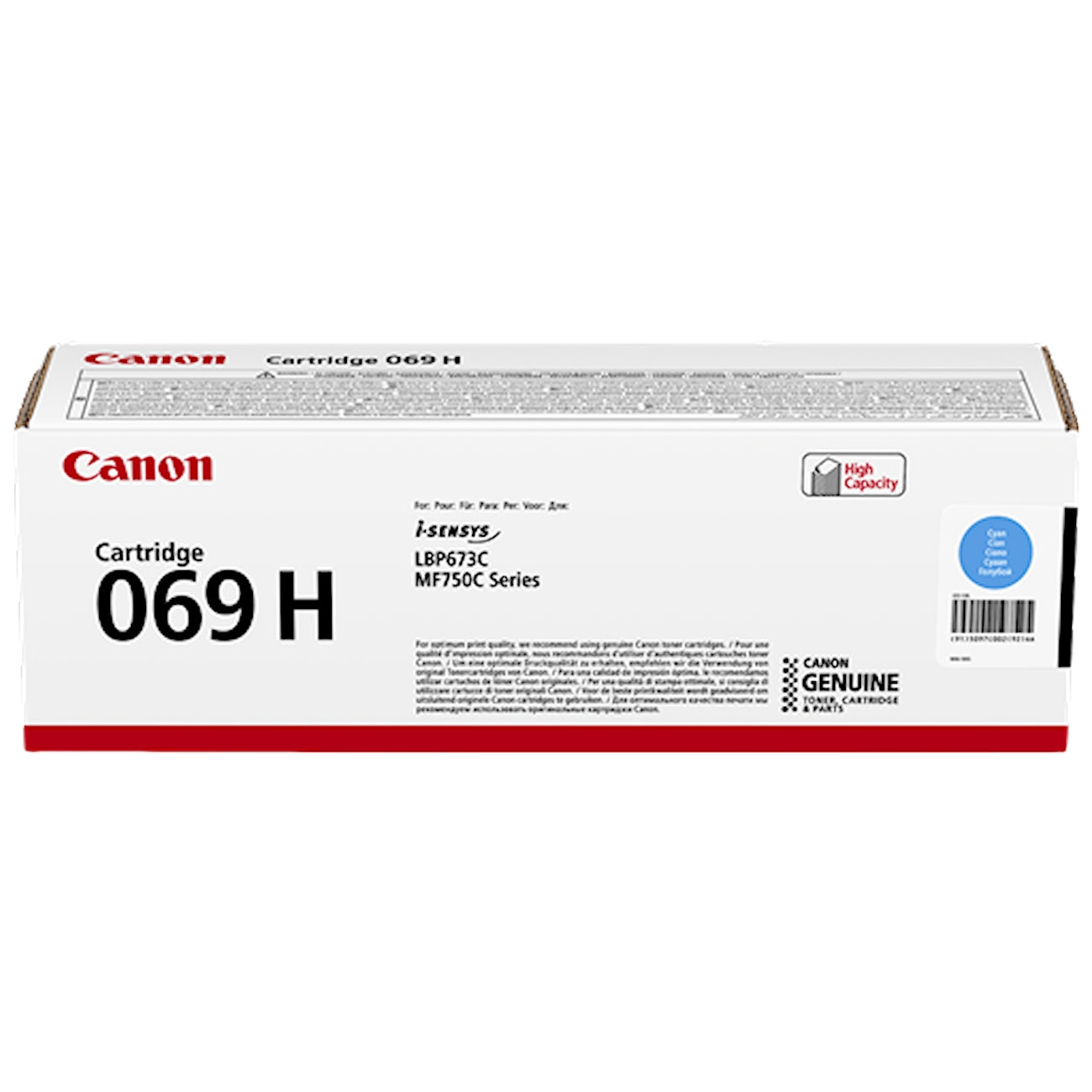 Toner Canon 069 hc 5097C002  - Originale - Ciano da 5.500 pagine per i-SENSYS LBP670, LBP673, LBP674, MF750, MF752, MF754, imageCLASS LBP674, MF751, MF753