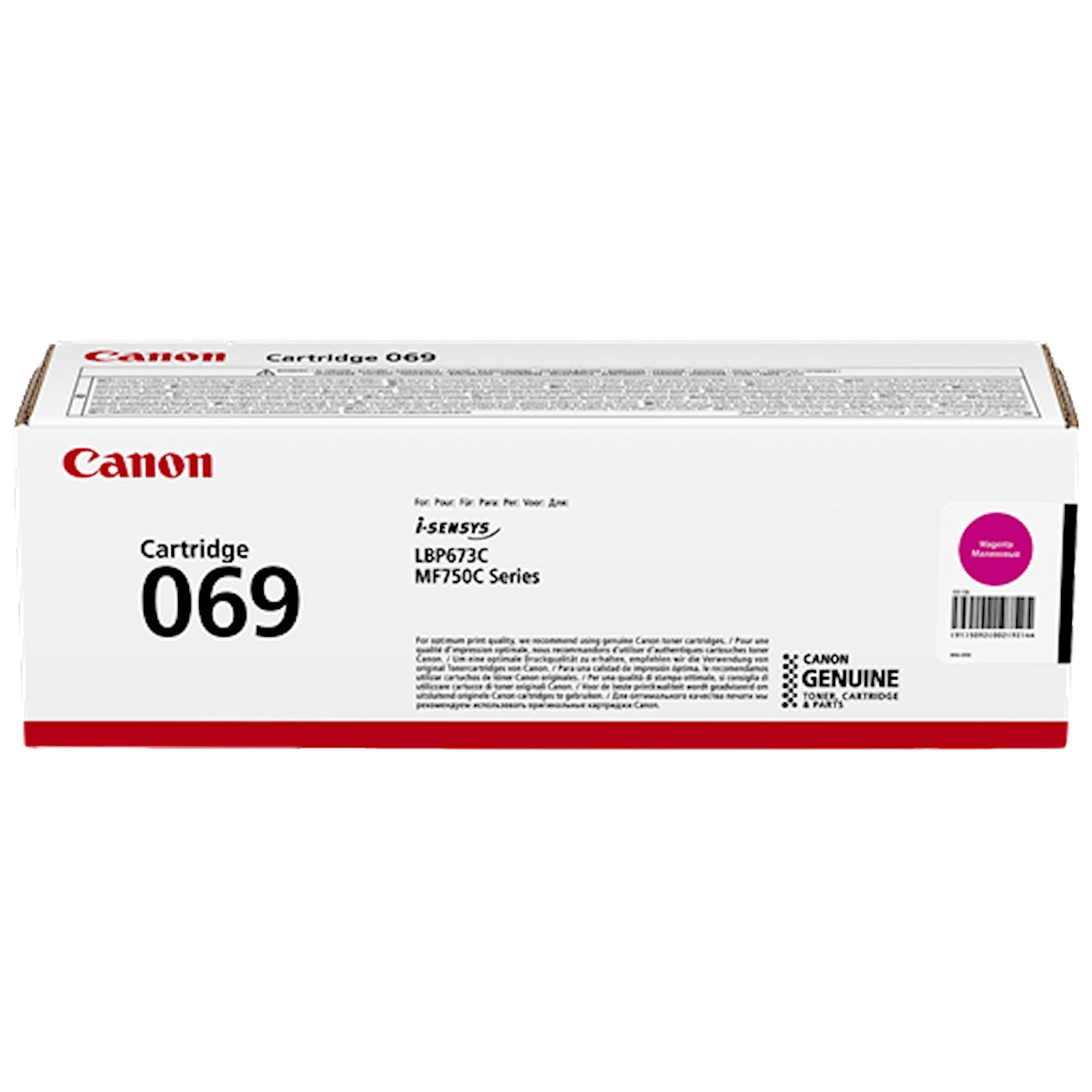 Toner Canon 069 m 5092C002  - Originale - Magenta da 1.900 pagine per i-SENSYS LBP673, LBP674, MF752, MF754, MF751, MF753, MF756, MF750, imageCLASS LBP674