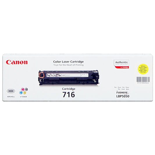 Toner Canon 716y 1977B002  - Originale - Giallo da 1.500 pagine per i-SENSYS LBP5050, MF8030, MF8040, MF8050, MF8080, LBP-5050