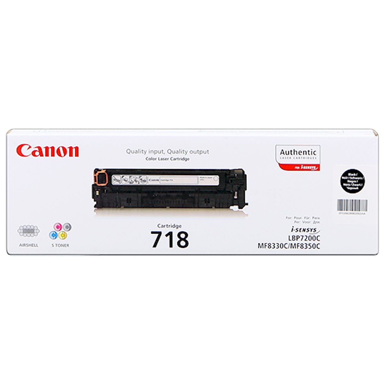 Toner Canon 718 BK 2662B002  - Originale - Nero da 3.400 pagine per Canon i-SENSYS LBP7200, LBP7210, LBP7660, LBP7680, MF8340, MF8350, MF8360, MF8380, MF8540, MF8550, MF8580