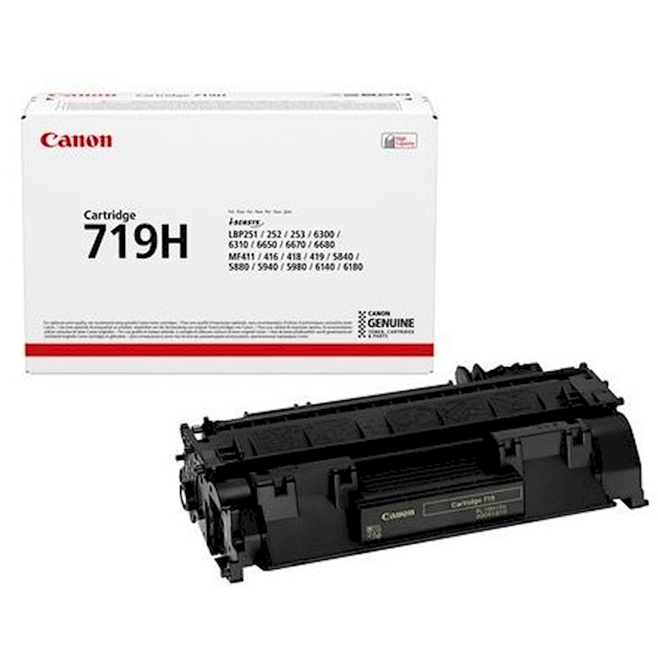 Toner Canon 719 H 3480B012  - Originale - Nero da 6.400 pagine per Canon i-SENSYS LBP6300dn, LBP6650dn, MF5840dn, MF5880dn, MF5940dn, MF5980dw