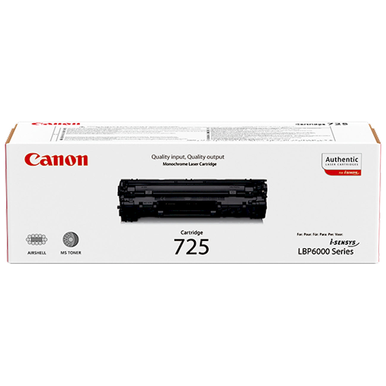 Toner Canon 725 3484B002  - Originale - Nero da 1.600 pagine per Canon i-SENSYS LBP3580, LBP6700, LBP6750dn