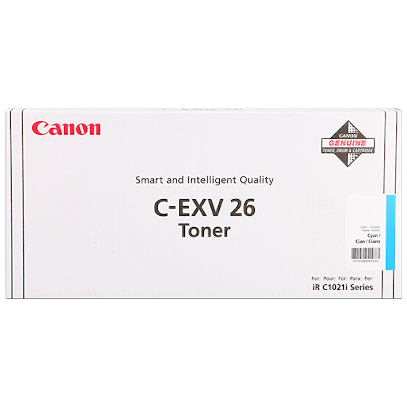 Toner Canon C-EXV26c 1659B006  - Originale - Ciano da 6.000 pagine per imageRUNNER C1021, C1022, C1028