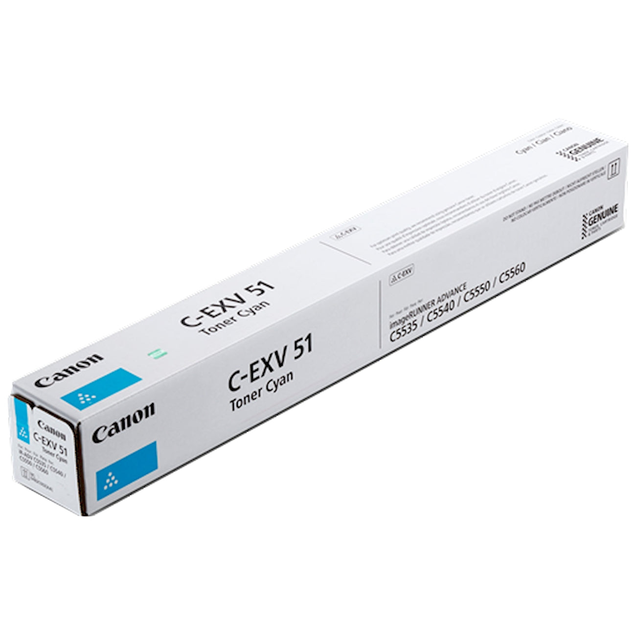 Toner Canon C-EXV51c 0482C002  - Originale - Ciano da 60.000 pagine per Canon IR ADVANCE C5535i, C5540i, imageRunner ADVANCE C5500ES, C5500II
