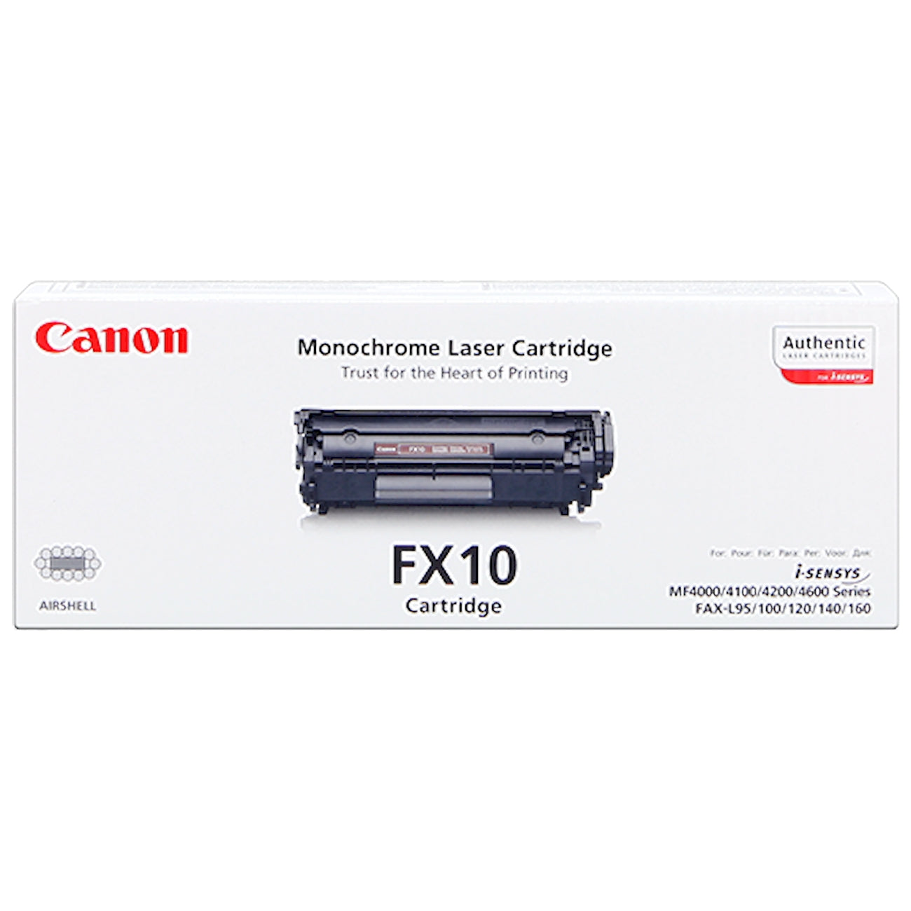 Toner Canon FX-10 0263B002  - Originale - Nero da 2.000 pagine per Canon Fax L95, L100, L120, L140, L160, i-SENSYS MF4010, MF4018, MF4120, MF4140, MF4150