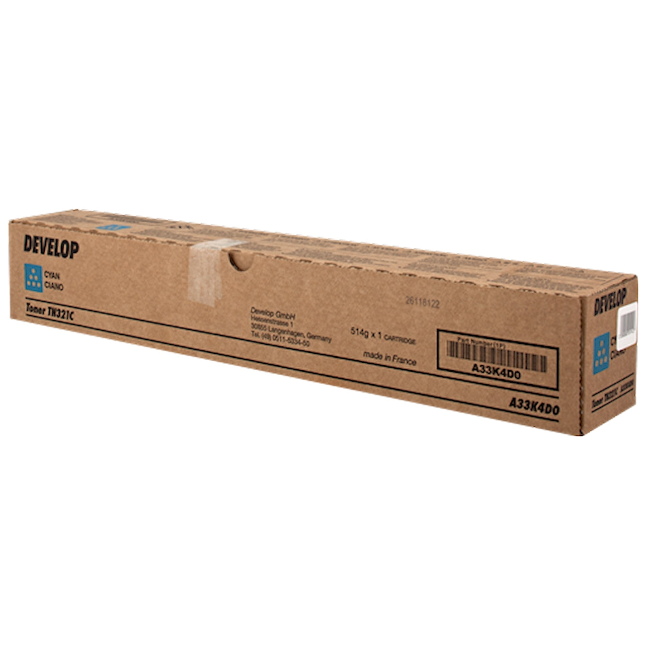 Toner Develop A33K4D0   - Originale - Ciano da 25.000 pagine per Develop ineo +224, +284, +364